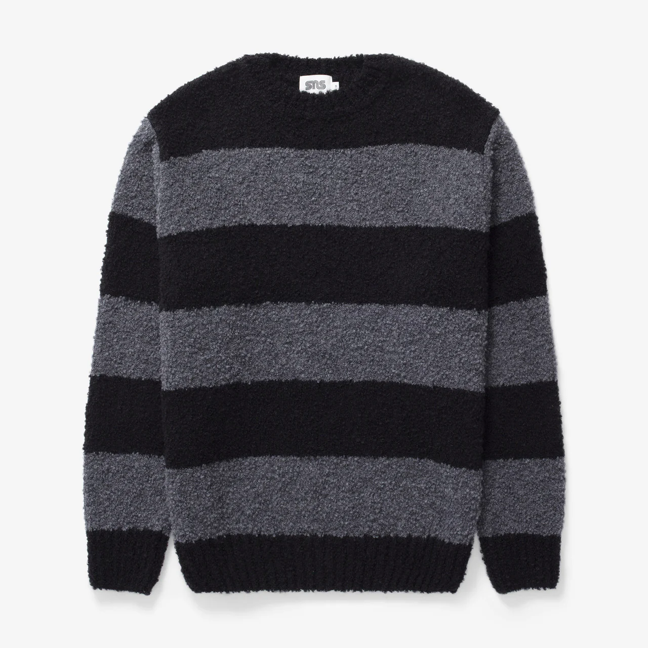 Striped Boucle Knit Crewneck
