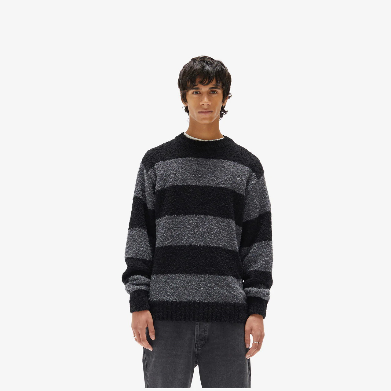 Striped Boucle Knit Crewneck - Image 3